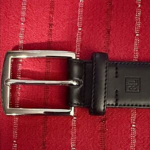 Ralph Lauren Black Leather Belt with Silver buckle 32/80